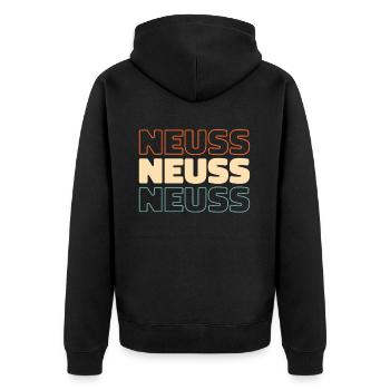 Ville allemande de Neuss, Rhénanie-du-Nord-Westphalie - Veste à capuche bio Premium Unisexe - noir - Dos - Nico (187cm)