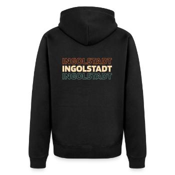 Ville allemande d’Ingolstadt, Bavière - Veste à capuche bio Premium Unisexe - noir - Dos - Nico (187cm)