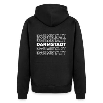Ville allemande Darmstadt Hesse - Veste à capuche bio Premium Unisexe - noir - Dos - Nico (187cm)