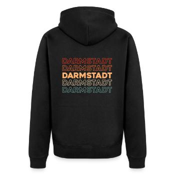 Ville allemande Darmstadt Hesse - Veste à capuche bio Premium Unisexe - noir - Dos - Nico (187cm)