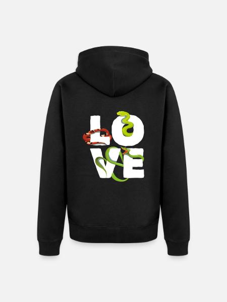 Snake Love - Unisex Premium Organic Zip Hoodie - black