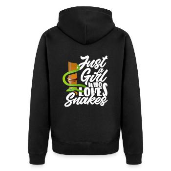 Snakes Snake Breeder Woman Girl - Unisex Premium Organic Zip Hoodie - black - Back - Nico (187cm)