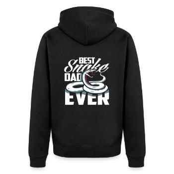Bester Schlangen Papa - Unisex Premium Bio Zip Hoodie - Schwarz - Hinten - Nico (187cm)