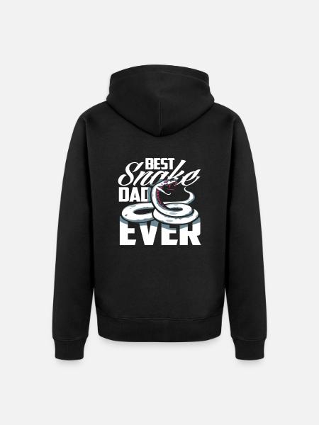 Bester Schlangen Papa - Unisex Premium Bio Zip Hoodie - Schwarz