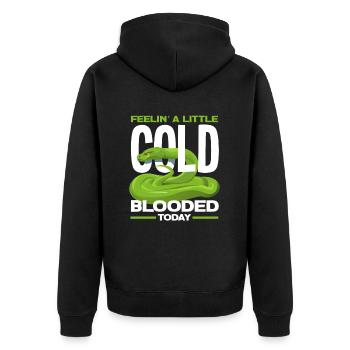Snake Cold Blood - Unisex Premium Organic Zip Hoodie - black - Back - Nico (187cm)