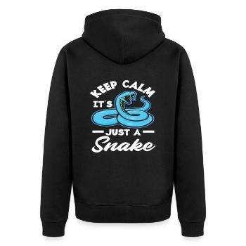 Schlange Tier Haustier Schlangen - Unisex Premium Bio Zip Hoodie - Schwarz - Hinten - Nico (187cm)