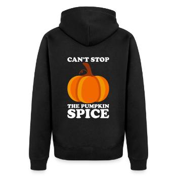 Pumpkin Spice Latte Fall Halloween Pumpkin Spice Spice - Unisex Premium Organic Zip Hoodie - black - Back - Nico (187cm)