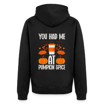 Citrouille Épices Latte Automne Halloween Citrouille Épices Épices - Veste à capuche bio Premium Unisexe - noir - Dos - Nico (187cm)
