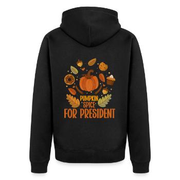 Citrouille Épices Latte Automne Halloween Citrouille Épices Épices - Veste à capuche bio Premium Unisexe - noir - Dos - Nico (187cm)