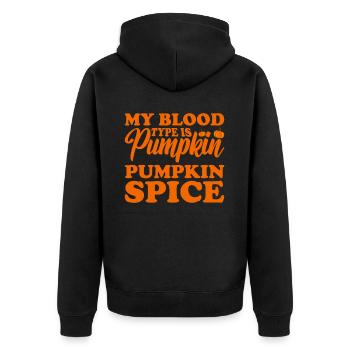 Pumpkin Spice Latte Fall Halloween Pumpkin Spice Spice - Unisex Premium Organic Zip Hoodie - black - Back - Nico (187cm)