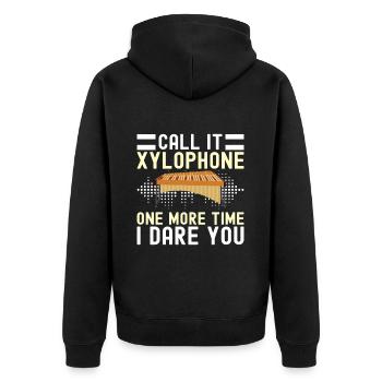 Vibraphon Vibraphonist - Unisex Premium Bio Zip Hoodie - Schwarz - Hinten - Nico (187cm)