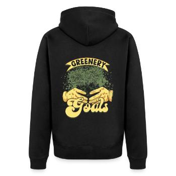 Plants Plant Collector Plant Greenery Goals - Unisex Premium Organic Zip Hoodie - black - Back - Nico (187cm)