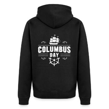 Columbus Day Christophe Colomb Italo-Américain - Veste à capuche bio Premium Unisexe - noir - Dos - Nico (187cm)