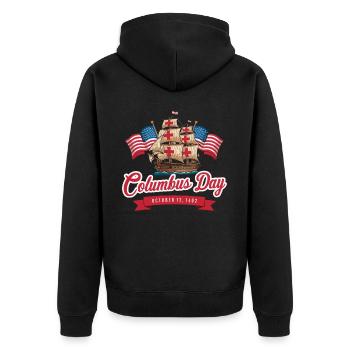 Columbus Day Christophe Colomb Italo-Américain - Veste à capuche bio Premium Unisexe - noir - Dos - Nico (187cm)