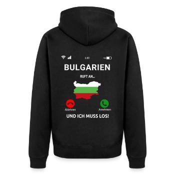 Bulgarien Urlaub Balkan - Unisex Premium Bio Zip Hoodie - Schwarz - Hinten - Nico (187cm)