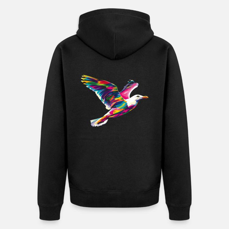 Seemöwe Möwe Seevogel Popart - Unisex Premium Bio Zip Hoodie - Schwarz