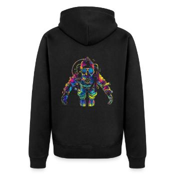 Scuba Diving Diver Popart - Unisex Premium Organic Zip Hoodie - black - Back - Nico (187cm)
