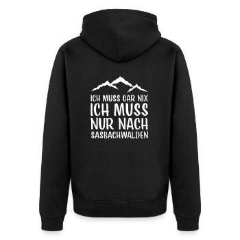 Sasbachwalden I Schwarzwald Urlaub Motiv für - Unisex Premium Bio Zip Hoodie - Schwarz - Hinten - Nico (187cm)