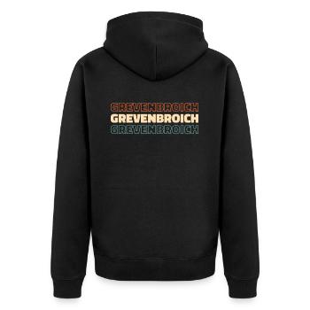 German city Grevenbroich, North Rhine-Westphalia - Unisex Premium Organic Zip Hoodie - black - Back - Nico (187cm)