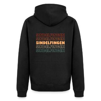 Deutsche Stadt Sindelfingen Badenwürttemberg - Unisex Premium Bio Zip Hoodie - Schwarz - Hinten - Nico (187cm)
