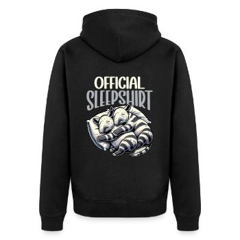 Offizielles Schlafshirt Lustiger Tapir Pyjama - Unisex Premium Bio Zip Hoodie - Schwarz - Hinten - Nico (187cm)