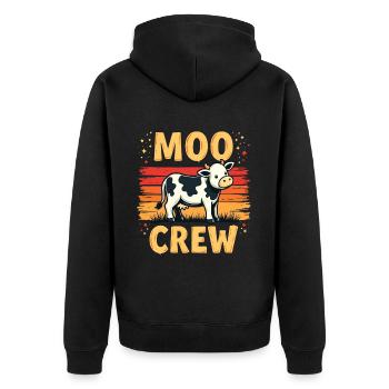 Kühe Muh Kuh Moo Rindvieh Milchkuh Milchbauer - Unisex Premium Bio Zip Hoodie - Schwarz - Hinten - Nico (187cm)
