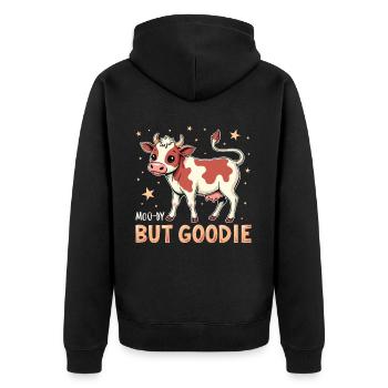 Kühe Muh Kuh Moo Rindvieh Milchkuh Milchbauer - Unisex Premium Bio Zip Hoodie - Schwarz - Hinten - Nico (187cm)