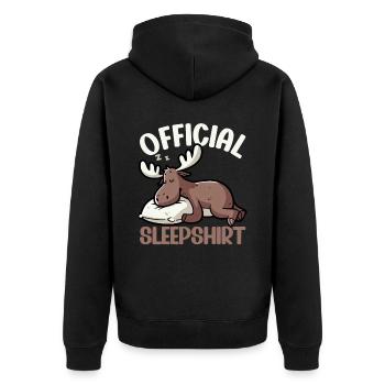 Chemise de nuit officielle Funny Moose - Veste à capuche bio Premium Unisexe - noir - Dos - Nico (187cm)