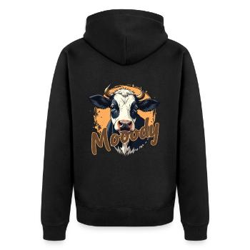 Kühe Muh Kuh Moo Rindvieh Milchkuh Milchbauer - Unisex Premium Bio Zip Hoodie - Schwarz - Hinten - Nico (187cm)