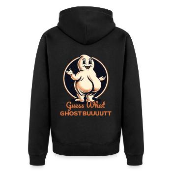 Halloween Costume Ghosts Butt Funny Ghosts - Unisex Premium Organic Zip Hoodie - black - Back - Nico (187cm)