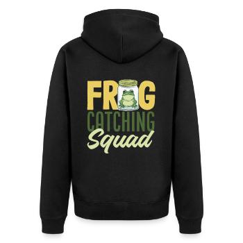 Grenouille amphibie chasseur passionné grenouille - Veste à capuche bio Premium Unisexe - noir - Dos - Nico (187cm)