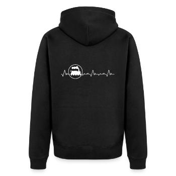 Train Model Maker, Model Locomotive Locomotive - Unisex Premium Organic Zip Hoodie - black - Back - Nico (187cm)