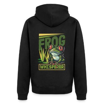 Grenouille amphibie chasseur passionné grenouille - Veste à capuche bio Premium Unisexe - noir - Dos - Nico (187cm)