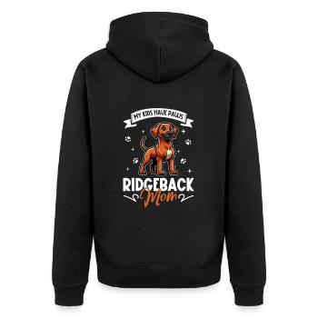 Rhodesian Ridgeback Mom - Unisex Premium Organic Zip Hoodie - black - Back - Nico (187cm)