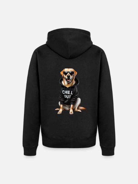 Lustiges Labrador Tierliebhaber Hunde Chillen Lazy - Unisex Premium Bio Zip Hoodie - Schwarz