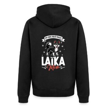 Laïka Mama russo-européenne - Veste à capuche bio Premium Unisexe - noir - Dos - Nico (187cm)