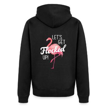 Flamant rose d’été Animal - Veste à capuche bio Premium Unisexe - noir - Dos - Nico (187cm)