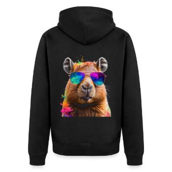 Lunettes de soleil Capybara Capy Colorful Animal Design Print - Veste à capuche bio Premium Unisexe - noir - Dos - Nico (187cm)