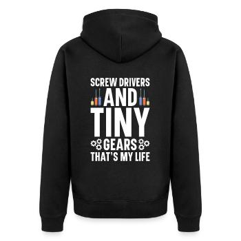Watchmaker Watchmaking Horologist Horologies - Unisex Premium Organic Zip Hoodie - black - Back - Nico (187cm)