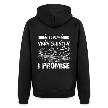 Trombonist Trombone Brass Music - Unisex Premium Bio Zip Hoodie - Schwarz - Hinten - Nico (187cm)