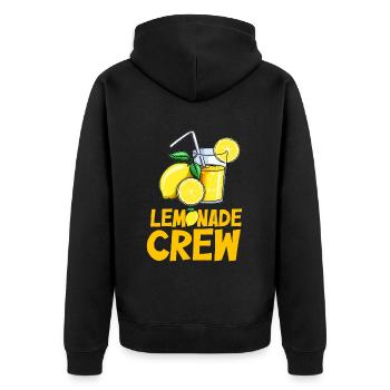 Limonade Lemonade Crew Zitronen Limo Saft Eis - Unisex Premium Bio Zip Hoodie - Schwarz - Hinten - Nico (187cm)