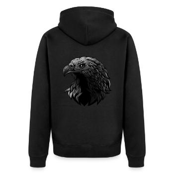 Rétro Eagle Fan Chemise Silhouette Tête d’Aigle - Veste à capuche bio Premium Unisexe - noir - Dos - Nico (187cm)