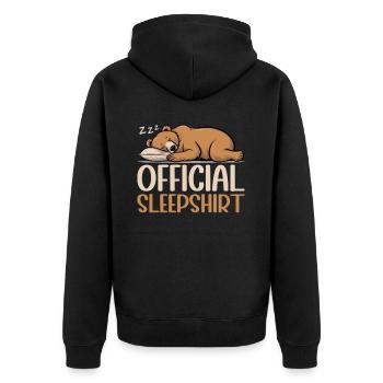 Offizielles Schlafshirt Lustiger Grizzly Bär - Unisex Premium Bio Zip Hoodie - Schwarz - Hinten - Nico (187cm)