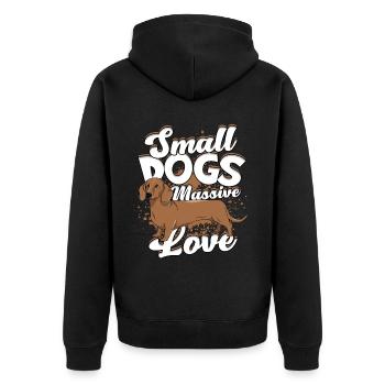 Teckel Teckel à poil dur Petits chiens Amour massif - Veste à capuche bio Premium Unisexe - noir - Dos - Nico (187cm)