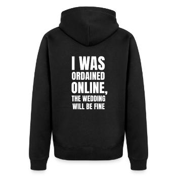 J’ai été ordonné prêtre en ligne, homélie - Veste à capuche bio Premium Unisexe - noir - Dos - Nico (187cm)