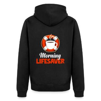 Kein Babysitter Lustige Rettungsschwimmer - Unisex Premium Bio Zip Hoodie - Schwarz - Hinten - Nico (187cm)
