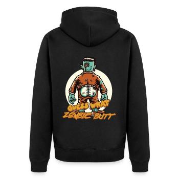 Zombie Hintern Lustiger Spruch Halloweenkostüm - Unisex Premium Bio Zip Hoodie - Schwarz - Hinten - Nico (187cm)