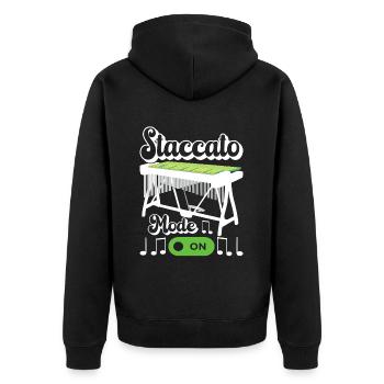 Vibraphon Vibraphonist - Unisex Premium Bio Zip Hoodie - Schwarz - Hinten - Nico (187cm)