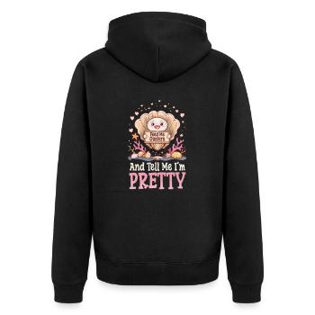 Oyster Feed Me Oysters And Tell Me I'm Pretty - Unisex Premium Organic Zip Hoodie - black - Back - Nico (187cm)