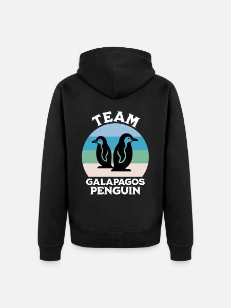 Galapagos Pinguin Sprüche - Unisex Premium Bio Zip Hoodie - Schwarz